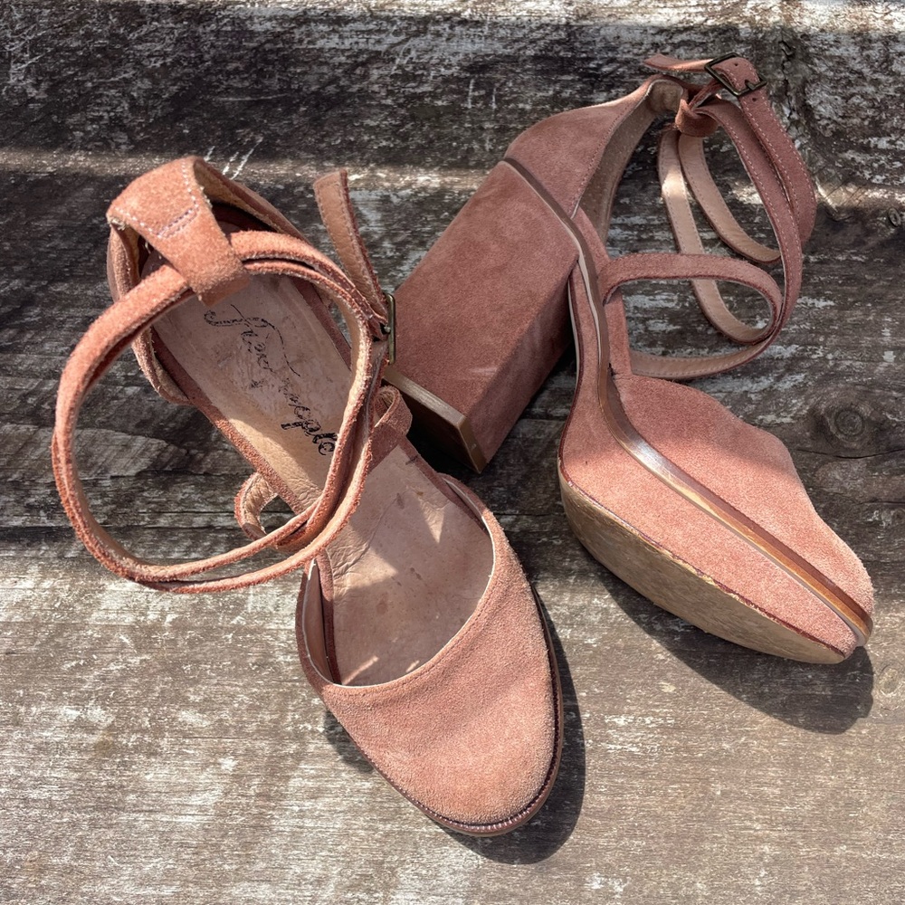 Free People Suede Remi Platform Strappy Heel